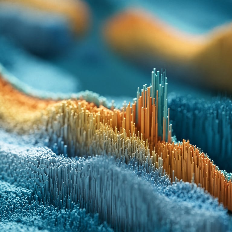 Colorful abstract 3D spikes forming a wavy landscape—dynamic as Law Firm Financial Management.