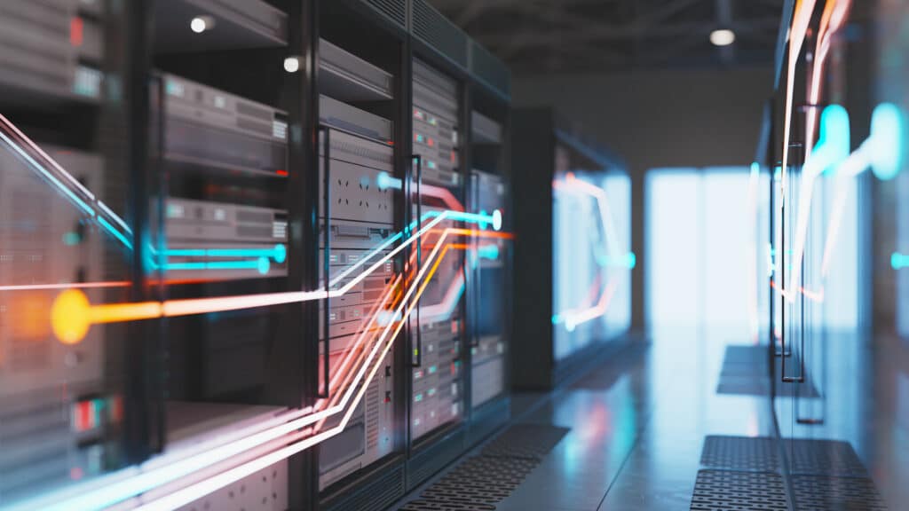 Data servers in a modern server room for IT Architecture Consulting