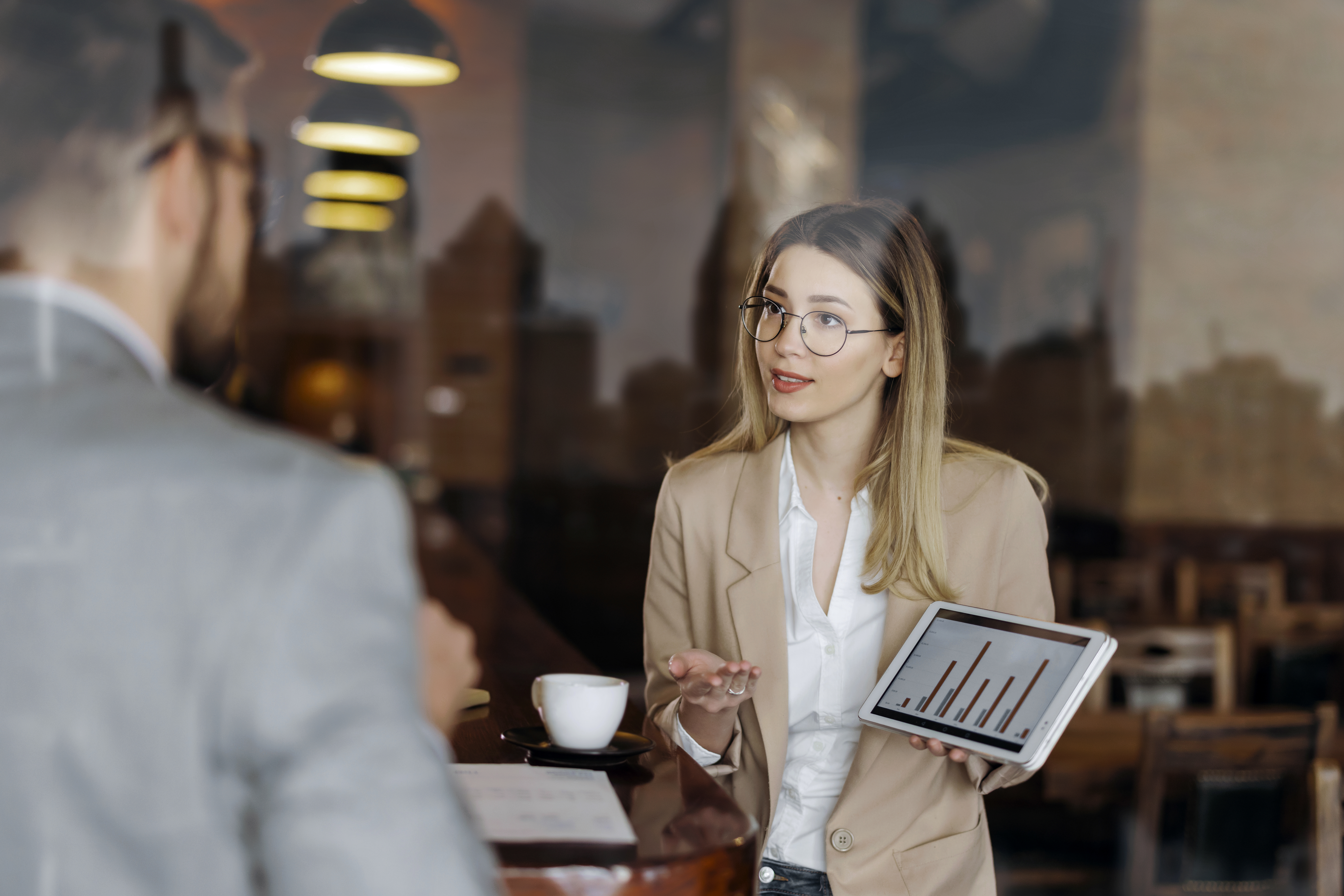 Modern business people demonstrating business model transformation consulting