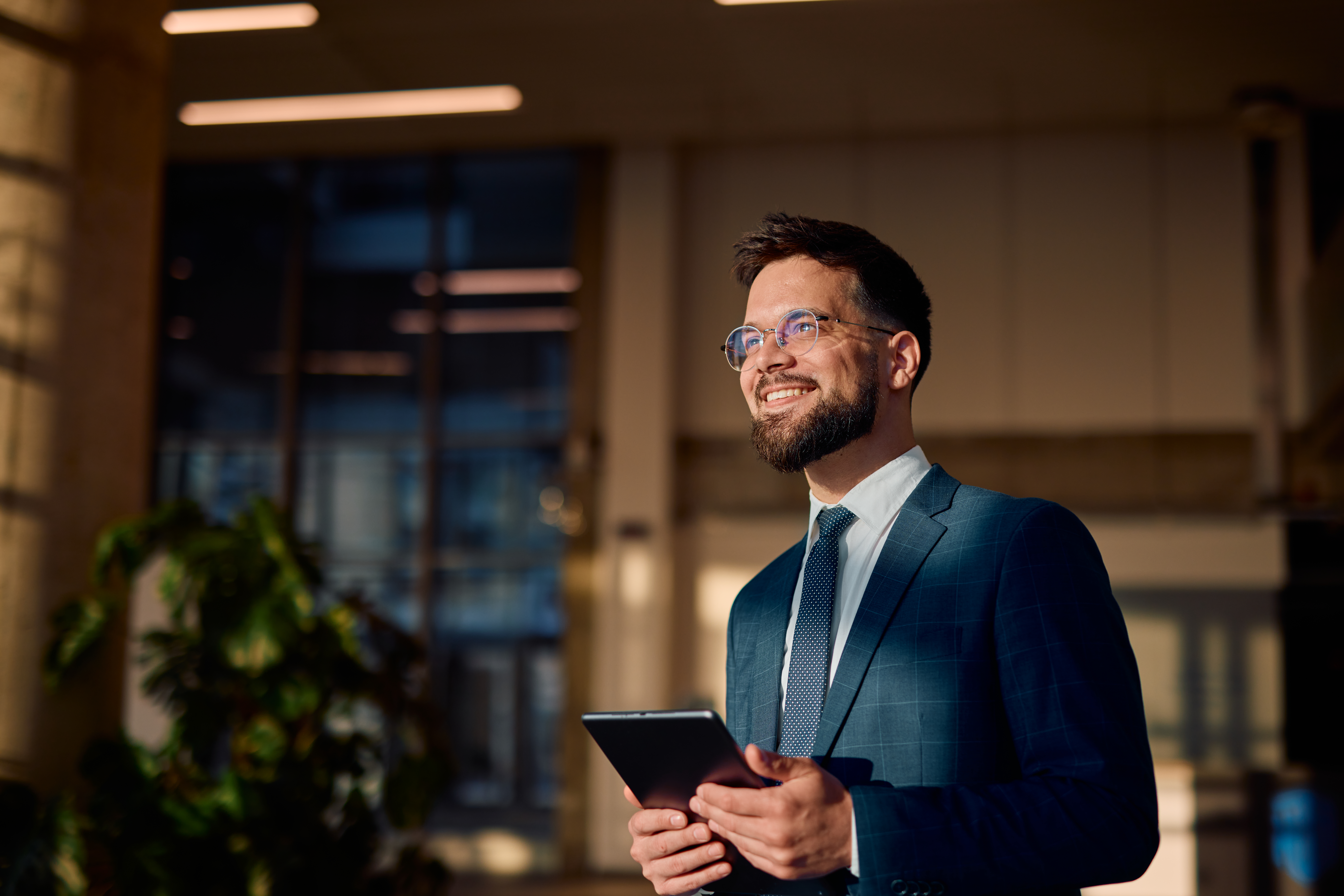 Smiling commercial real estate investment management consultant