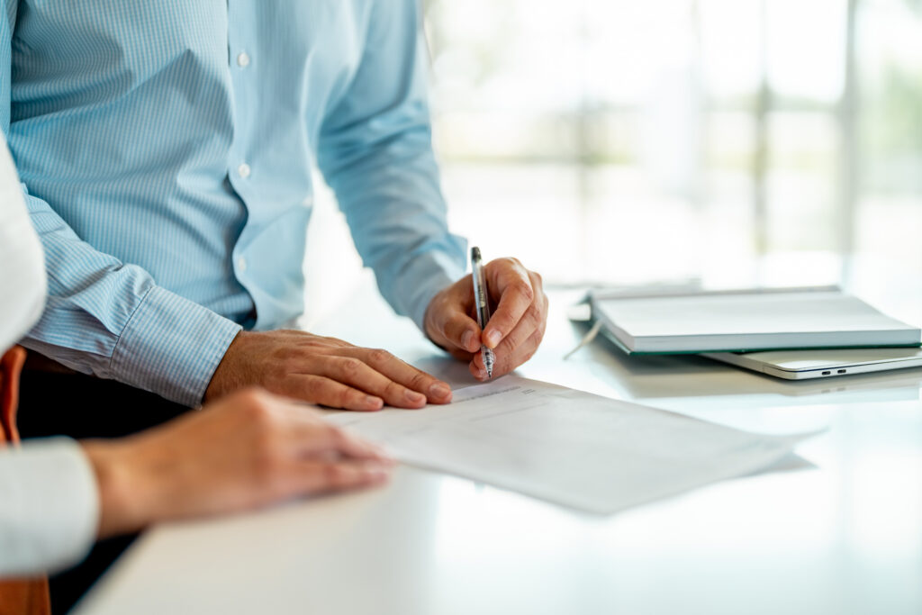 Business people working on commercial real estate transaction management consulting