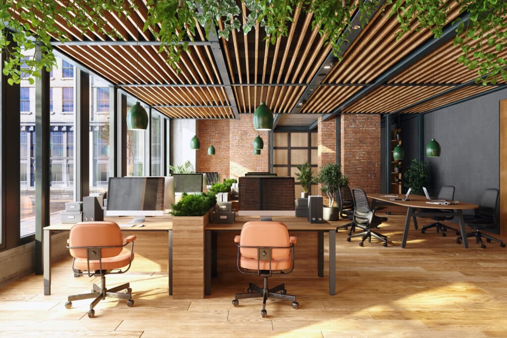 Modern open office representing commercial real estate workplace strategy consulting