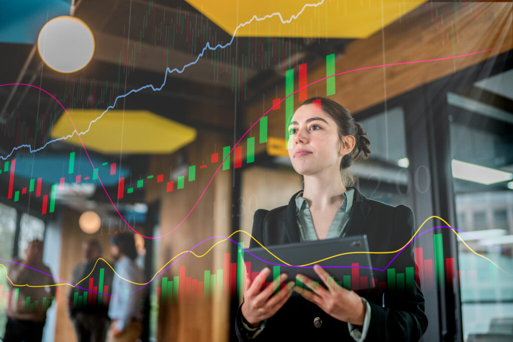 Young businesswoman demand forecasting consultant