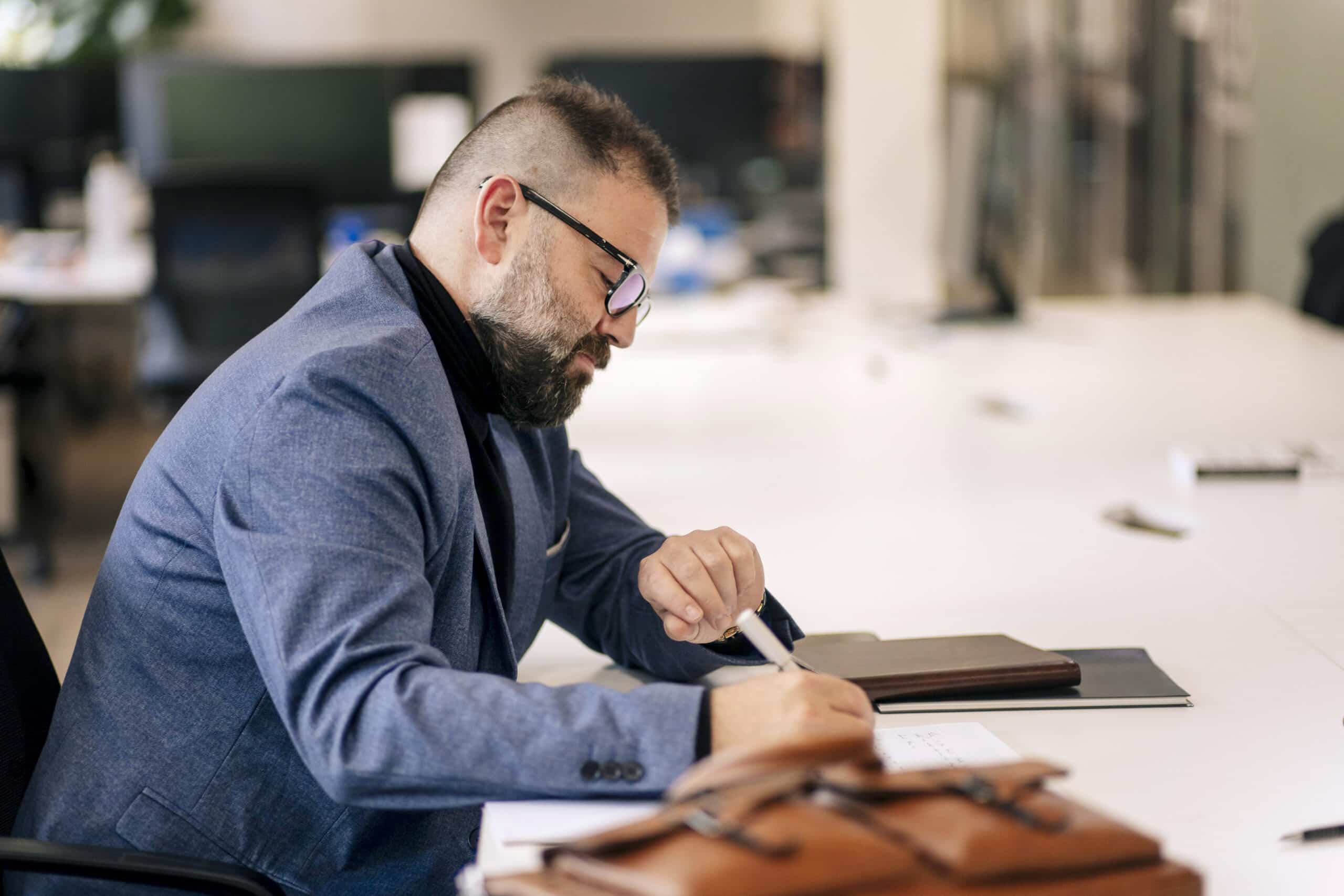 Businessman in Modern Office Setting