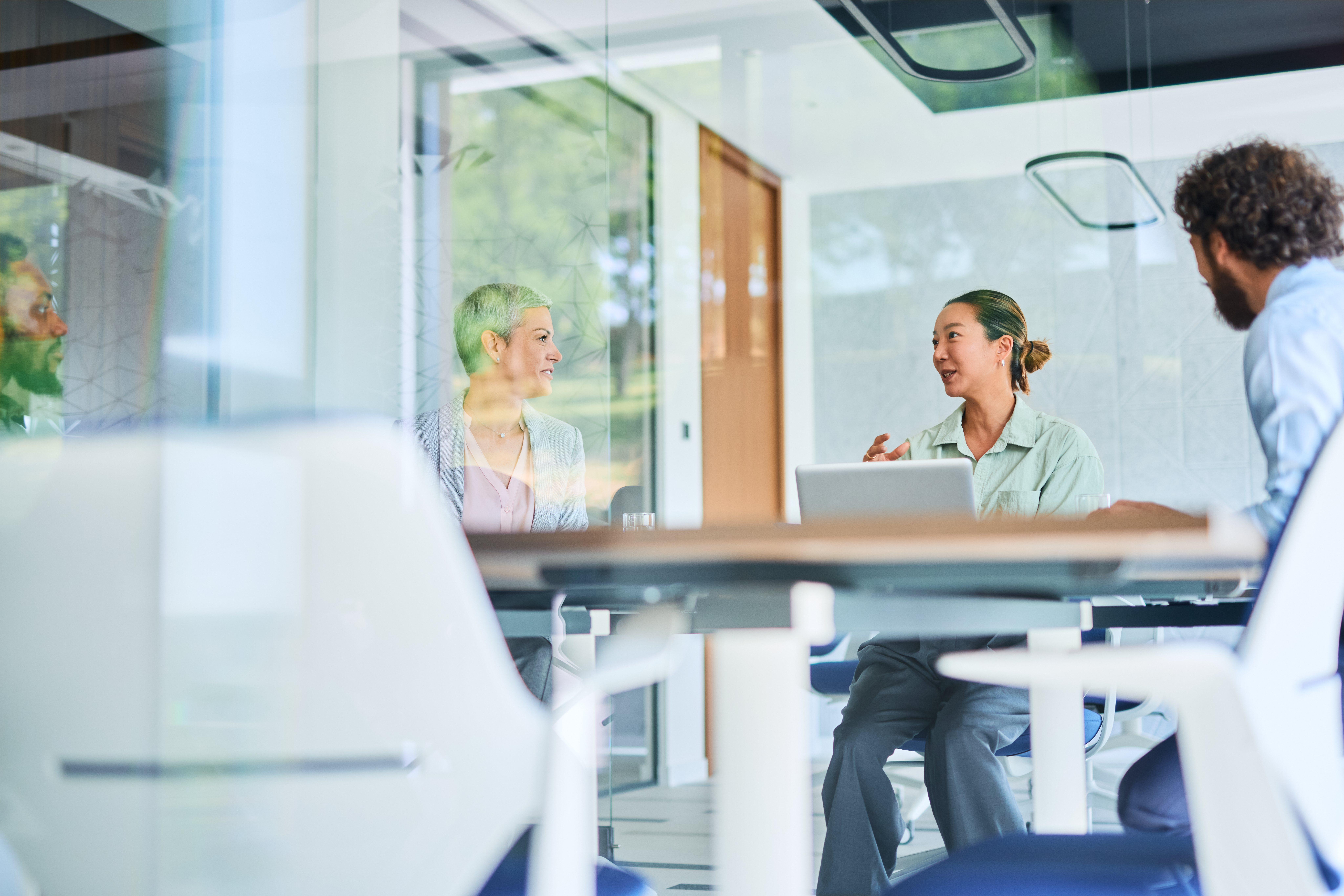 Business team discussing during a meeting in a modern office