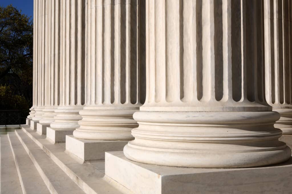 Bottom part of columns of the Supreme Court