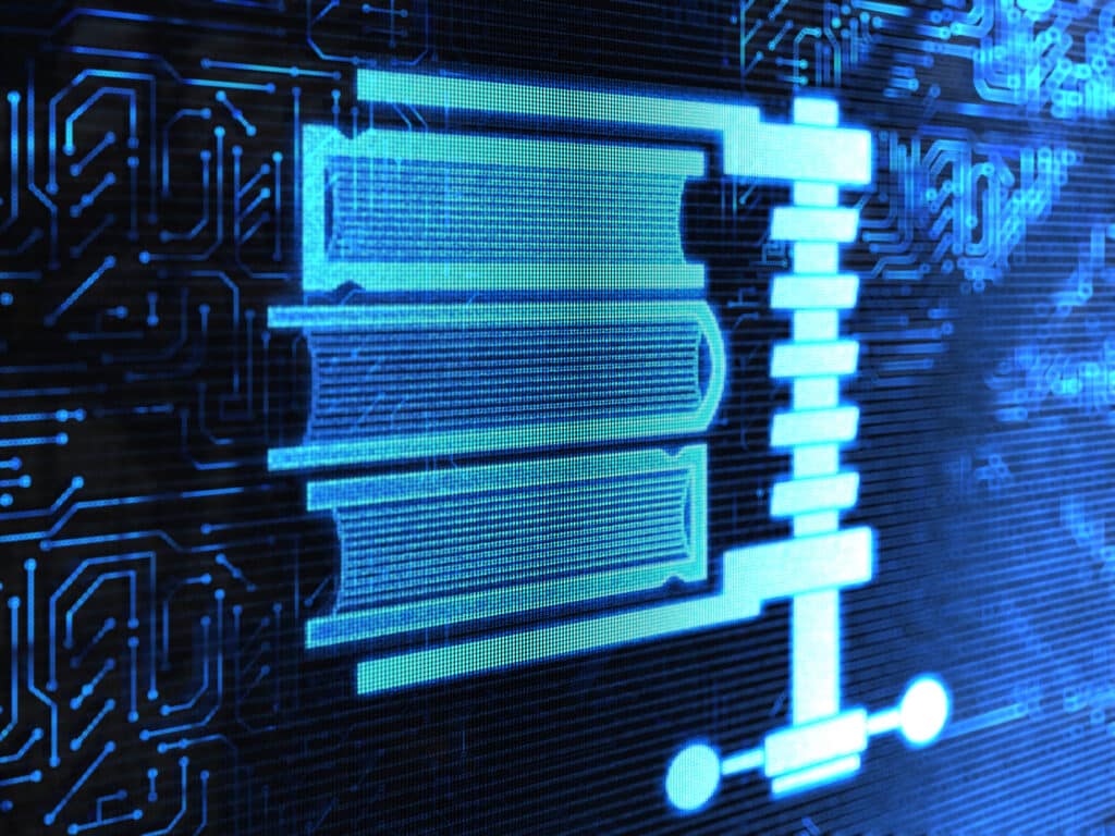 Digital illustration of compressed books symbolizing Law Firm AI Transformation