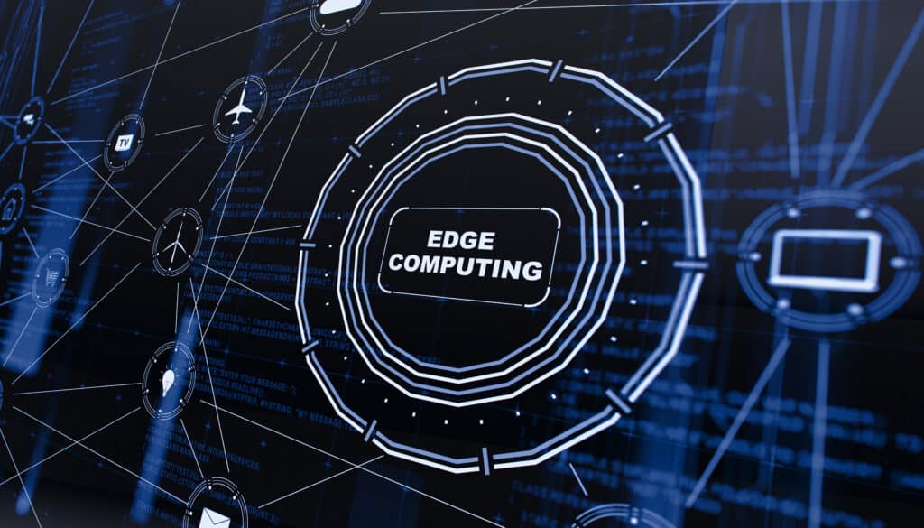 Edge computing digital background representing edge computing consulting
