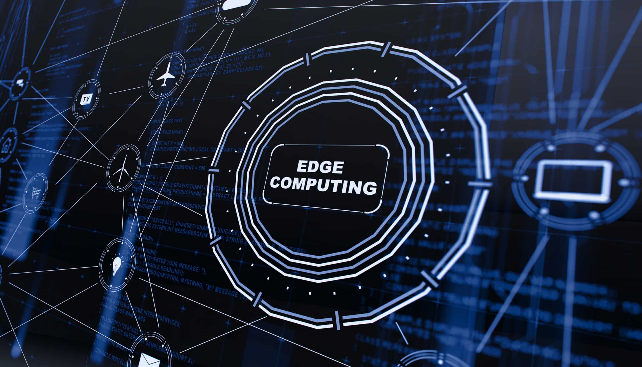 Edge computing digital background representing edge computing consulting